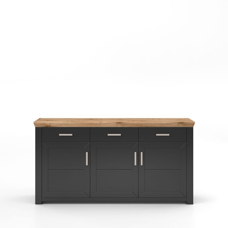 set one by Musterring Sideboard york - Wohnen Einzeltypen Graphite / Artisan-Eiche-Nachbildung grau |