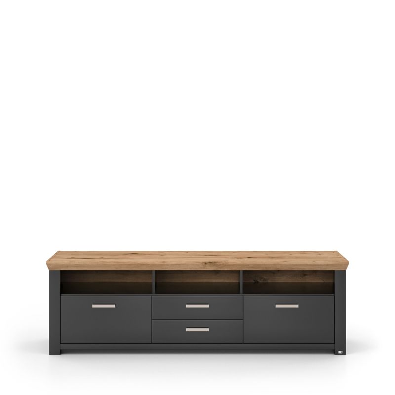 set one by Musterring Sideboard york - Wohnen Einzeltypen Graphite / Artisan-Eiche-Nachbildung grau |