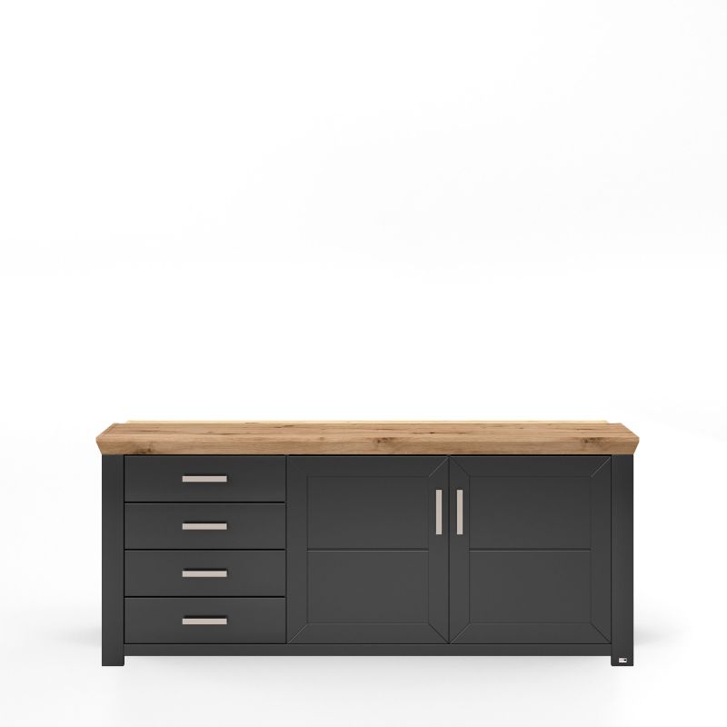 set one by Musterring Sideboard york - Wohnen Einzeltypen Graphite / Artisan-Eiche-Nachbildung grau |