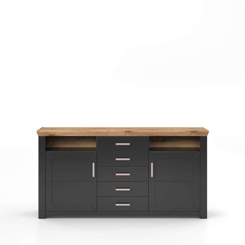 set one by Musterring Sideboard york - Wohnen Einzeltypen Graphite / Artisan-Eiche-Nachbildung grau |